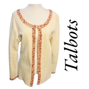 Talbots Sz L Beaded Jacket